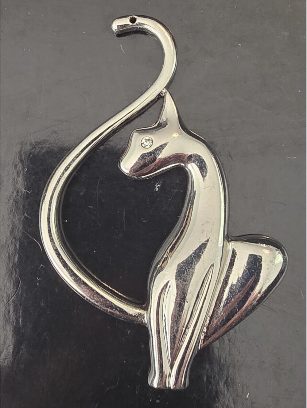 Vintage Y2K Baby Phat Cat Charm Silver Tone Pendant